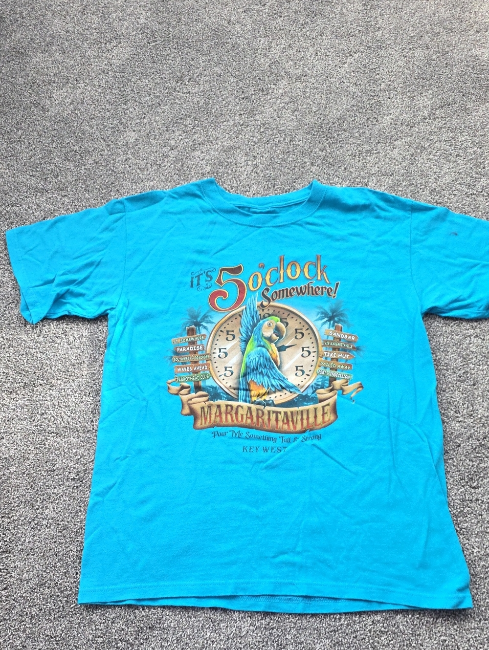 Margaritaville Turquoise Parrot Graphic Tee - 5 O'Clock Theme